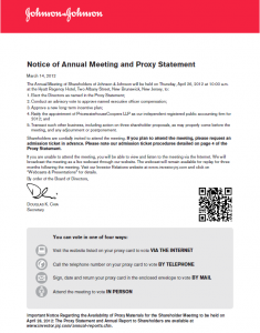 Johnson and Johnson proxy page 1