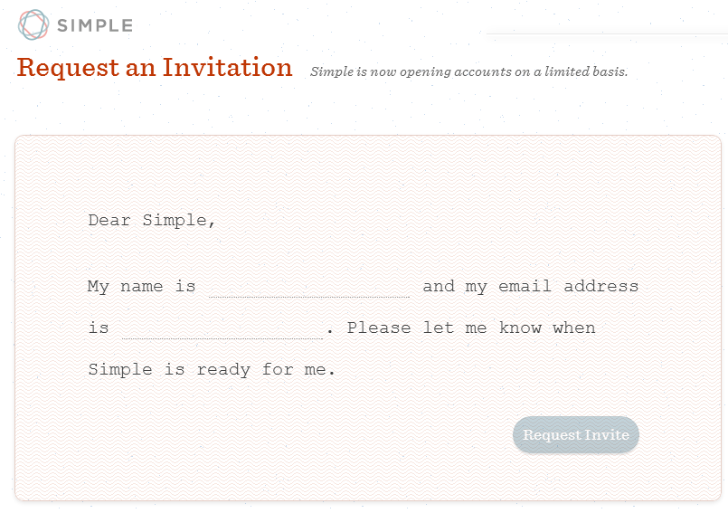 Simple invitation